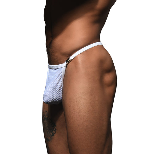 Andrew Christian Platinum Buckle Thong