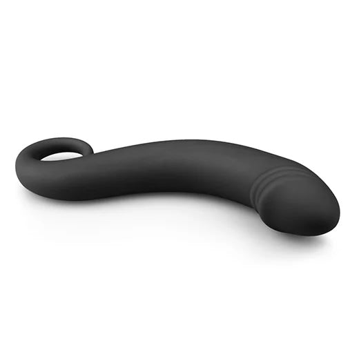 Dildo: Curved dong med grip ring