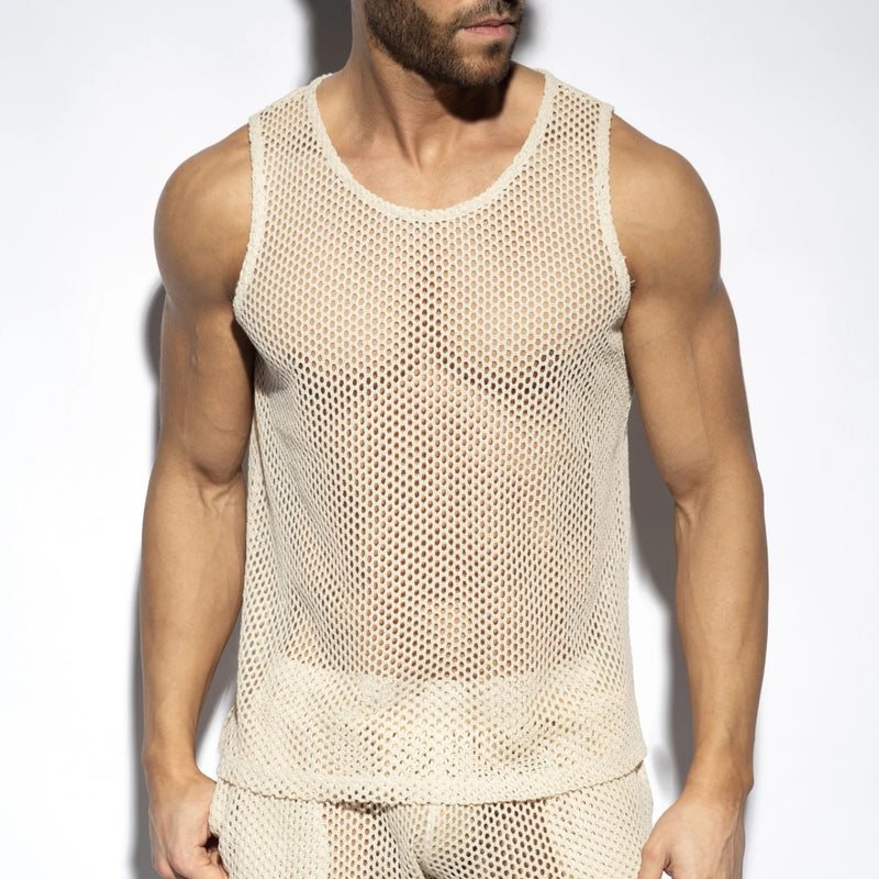ES Raw Crochet Tank Top