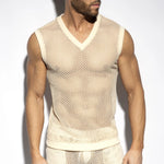 ES Raw Crochet V-Neck Tank Top