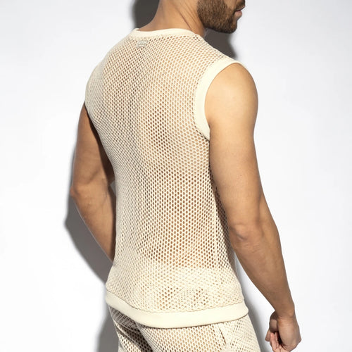 ES Raw Crochet V-Neck Tank Top