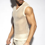ES Raw Crochet V-Neck Tank Top