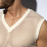 ES Raw Crochet V-Neck Tank Top