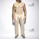 ES Raw Crochet V-Neck Tank Top