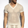 ES Raw Crochet V-Neck T-Shirt