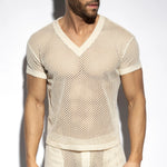 ES Raw Crochet V-Neck T-Shirt