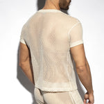ES Raw Crochet V-Neck T-Shirt