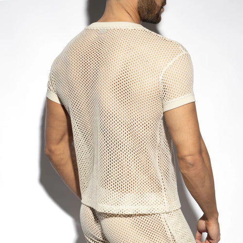 ES Raw Crochet V-Neck T-Shirt