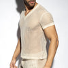 ES Raw Crochet V-Neck T-Shirt
